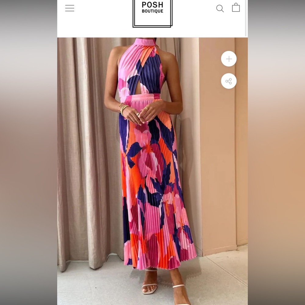 Pleated floral dress